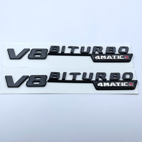 Mercedes V8 Biturbo 4Matic Badge - Black/White