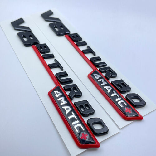 Mercedes V8 Biturbo 4Matic Badge - Black/Red