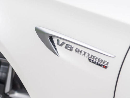 Mercedes V8 Biturbo 4Matic Badge - Silver/Black